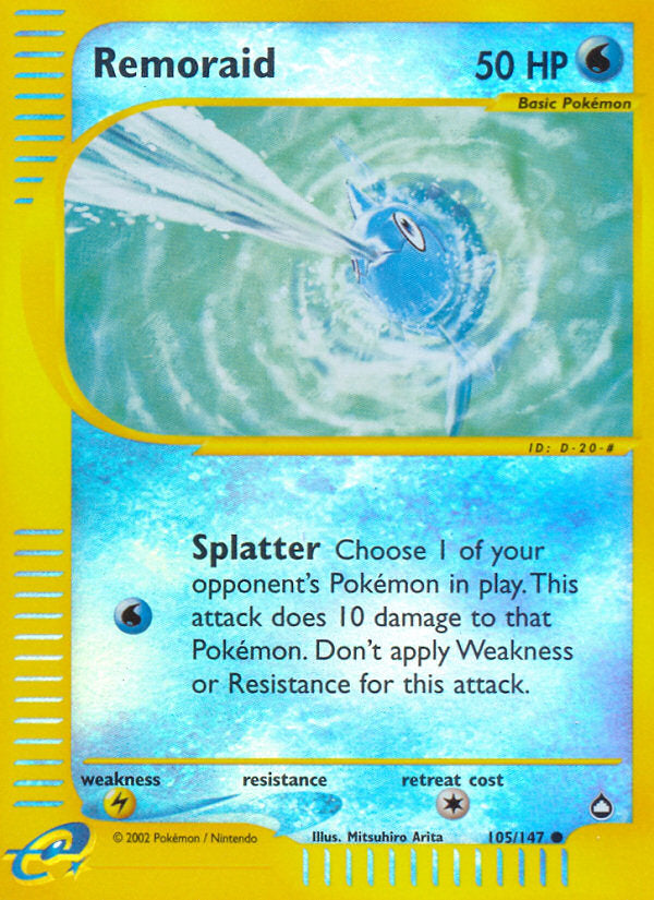 E-Series Aquapolis Remoraid #105/147 reverse holo